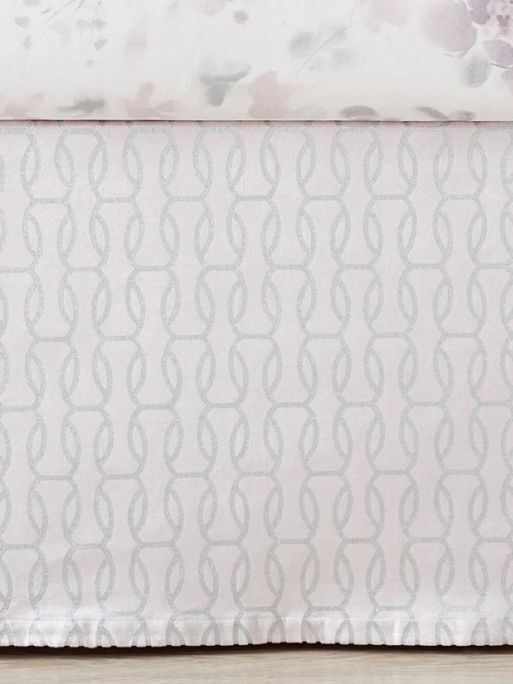 Pottery Barn Amelia Velvet Crib Skirt Metallic Pattern Cotton Baby Nursery NWT
